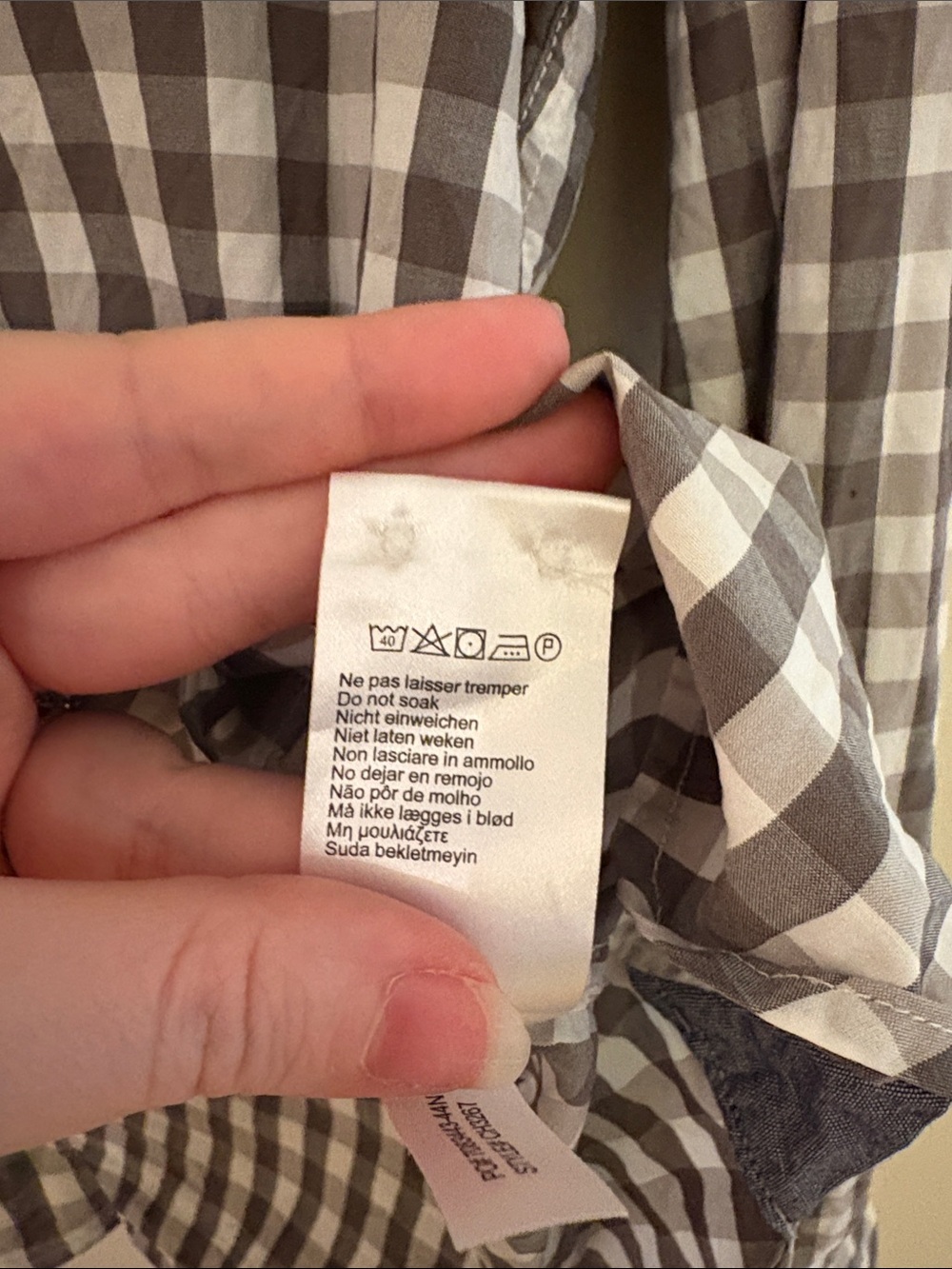 Lacoste Men's Gray & White Checked Button-Down Shirt Size 42 (large) - Picture 7 of 7